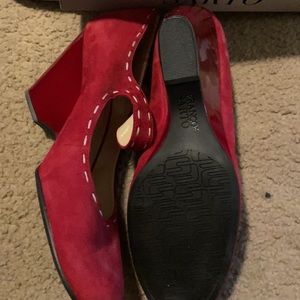 Red Franco Sarto Mary Jane Wedges Size 11